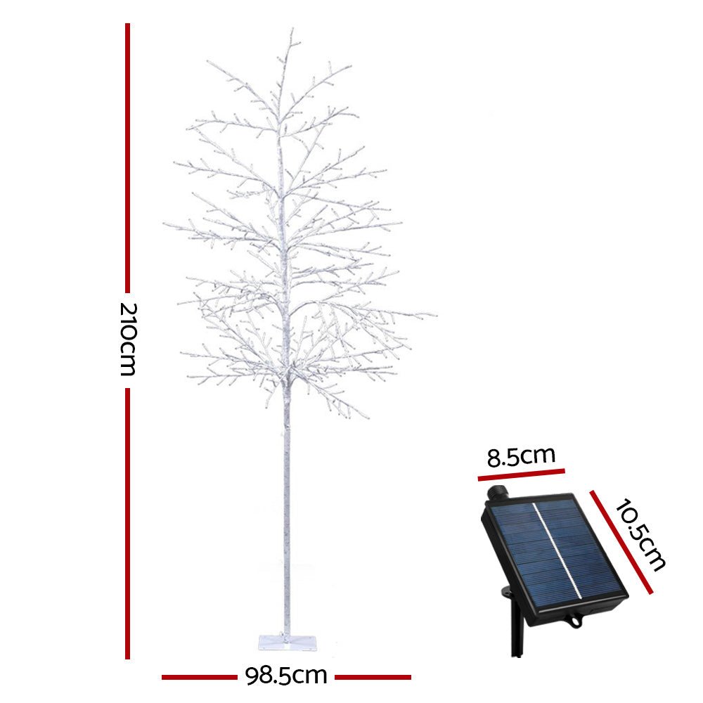 Jingle Jollys Solar Christmas Tree 2.1M 480 LED Trees With Lights Warm White - Direct On Sale