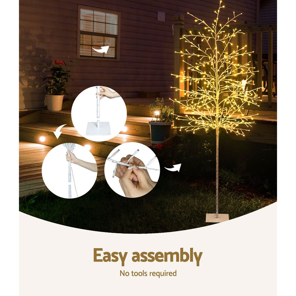 Jingle Jollys Solar Christmas Tree 2.1M 480 LED Trees With Lights Warm White - Direct On Sale