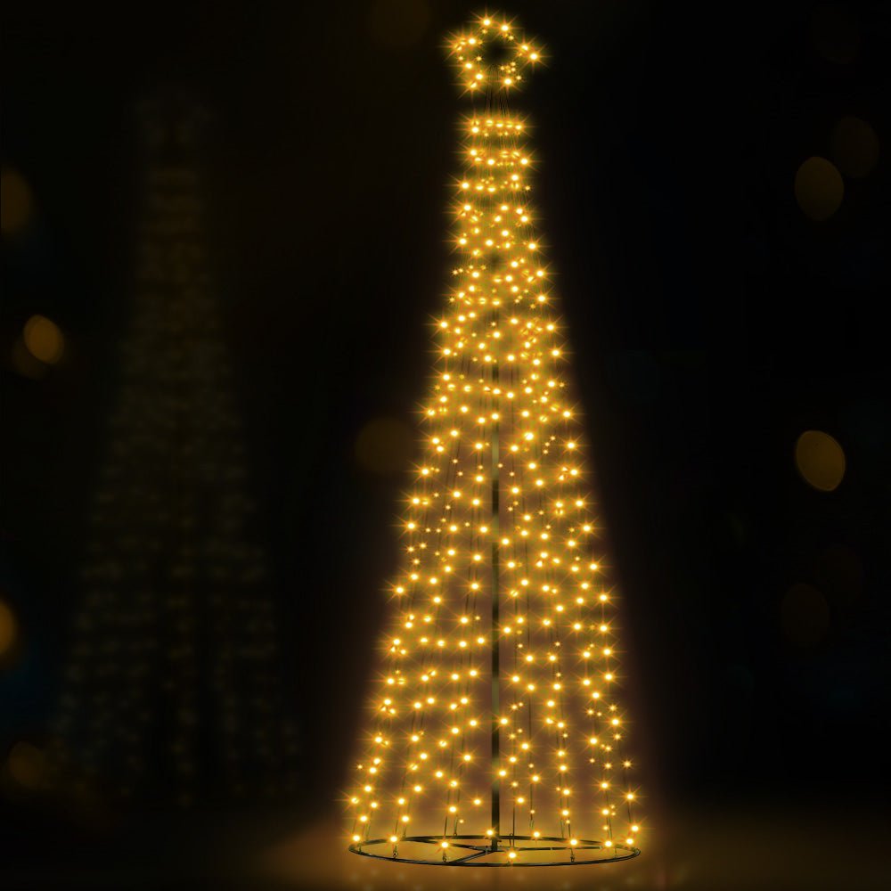 Jingle Jollys Solar Christmas Tree 3.6M LED Xmas Tree 8 Light Modes Warm White - Direct On Sale