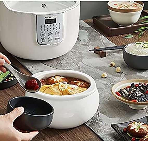 Joyoung White Porclain Slow Cooker 1.8L with 3 Ceramic Inner Containers - Direct On Sale