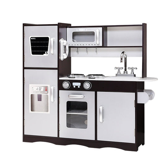 Kids Kitchen Set Pretend Play Food Sets Childrens Utensils Toys Black - Direct On Sale