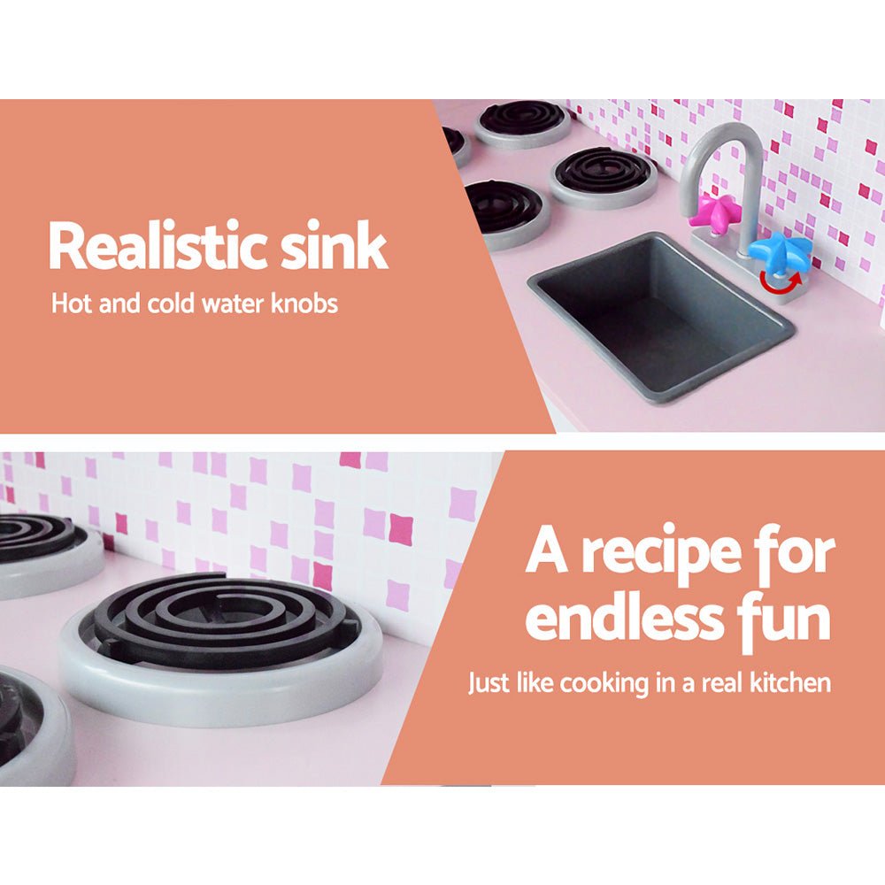 Kids Kitchen Set Pretend Play Wooden Toys Cooking Cookware Childrens Toy - Direct On Sale