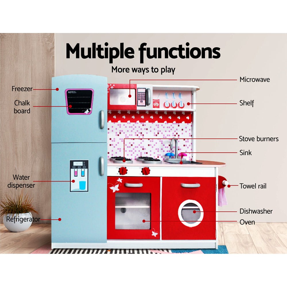 Kids Kitchen Set Pretend Play Wooden Toys Cooking Cookware Childrens Toy - Direct On Sale