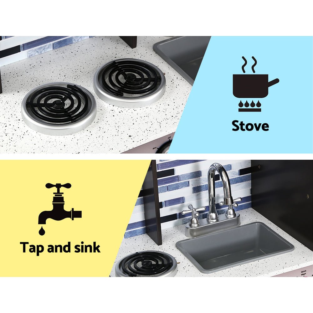 Kids Kitchen Wooden Pretend Play Set Toys Cooking Food Children Cookware - Direct On Sale