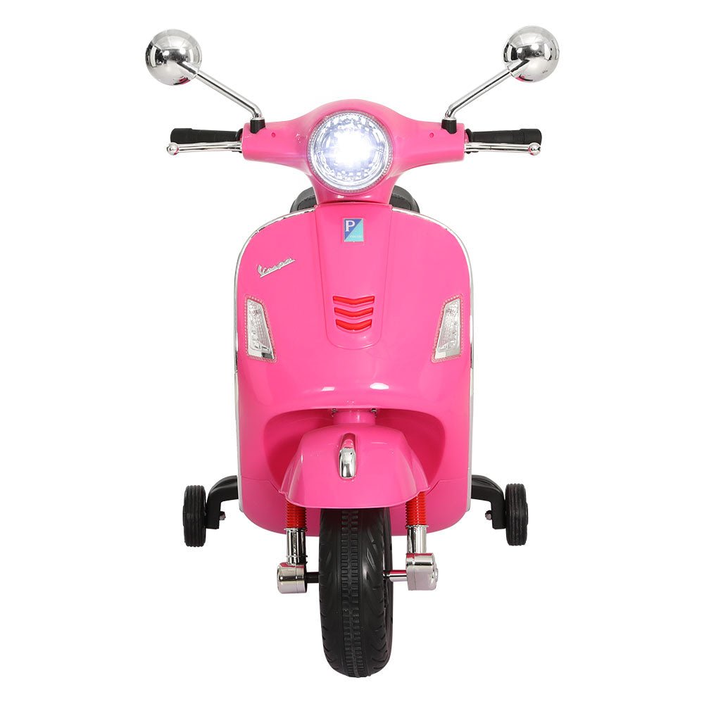 Kids Ride On Car Motorcycle Motorbike VESPA Licensed Scooter Electric Toys Pink - Direct On Sale