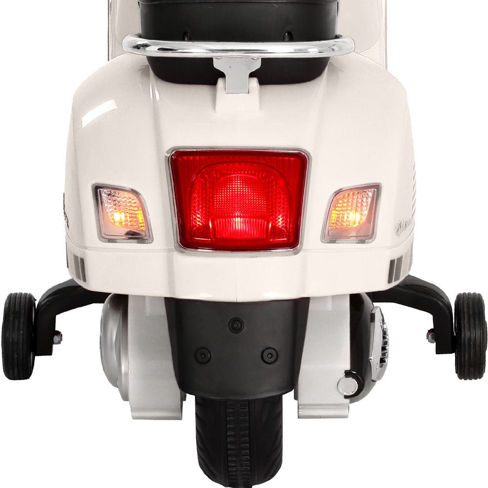 Kids Ride On Car Motorcycle Motorbike VESPA Licensed Scooter Electric Toys White - Direct On Sale