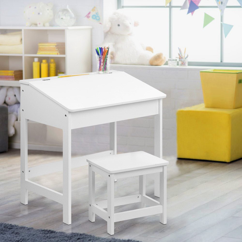 Kids Table Chairs Set Children Drawing Writing Desk Storage Toys Play - Direct On Sale