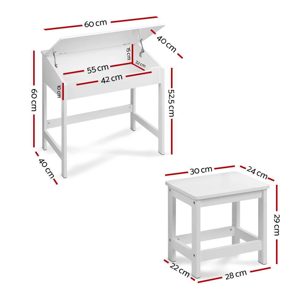 Kids Table Chairs Set Children Drawing Writing Desk Storage Toys Play - Direct On Sale