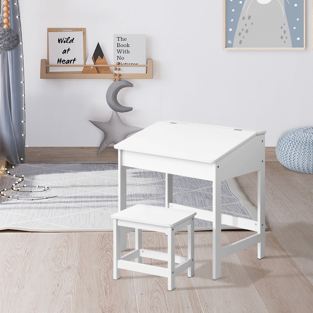 Kids Table Chairs Set Children Drawing Writing Desk Storage Toys Play - Direct On Sale