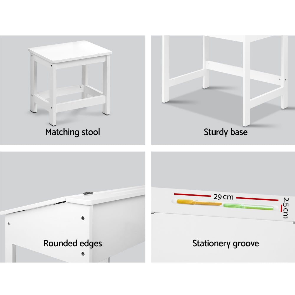 Kids Table Chairs Set Children Drawing Writing Desk Storage Toys Play - Direct On Sale