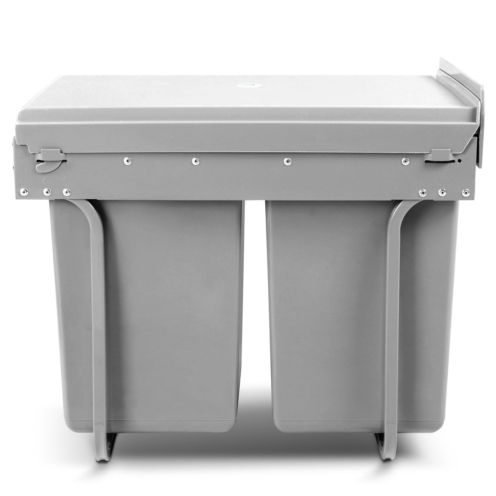 Twin Pull Out Kitchen Bins 15L with Double Dual Sliding Design Easy to