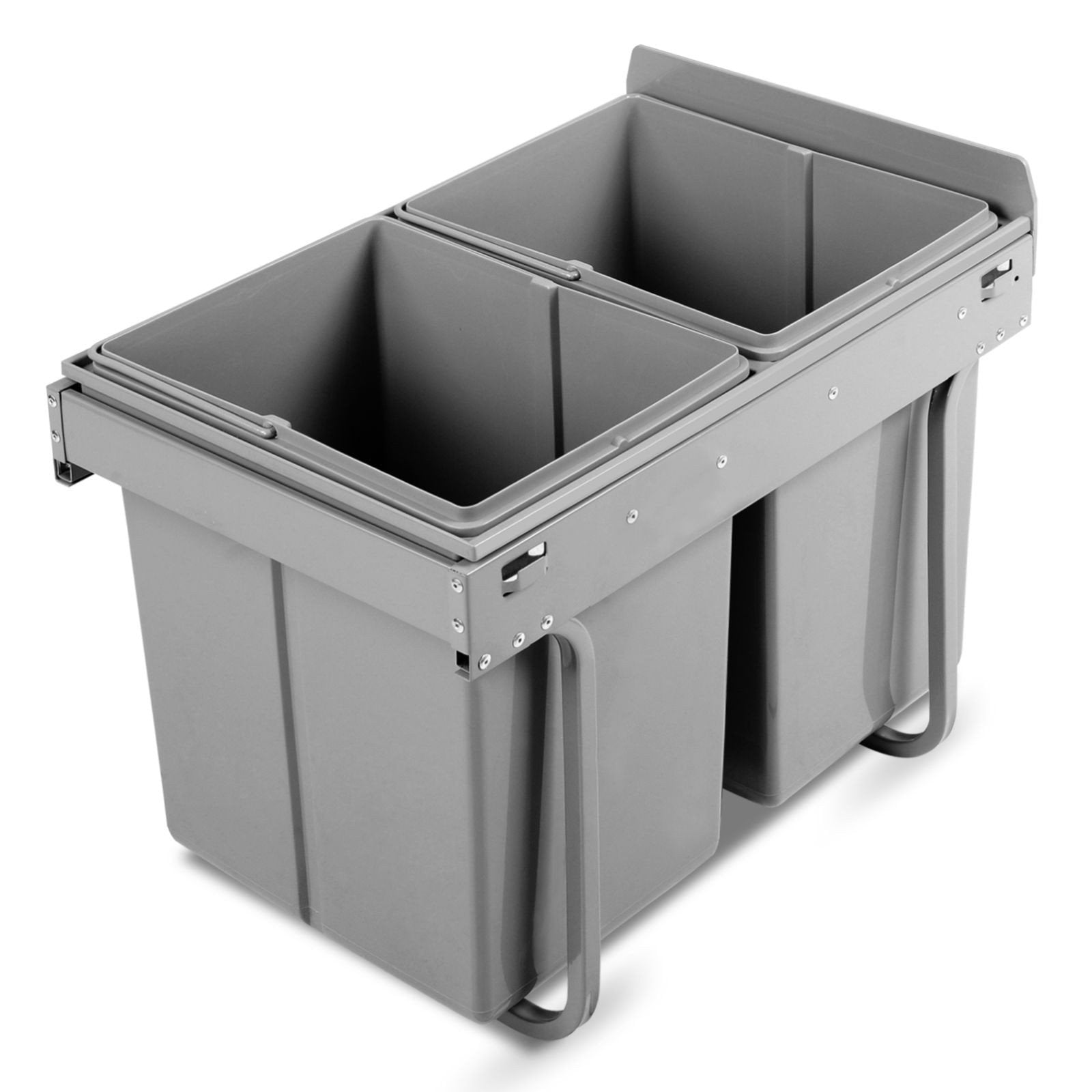 Twin Pull Out Kitchen Bins 15L with Double Dual Sliding Design Easy to