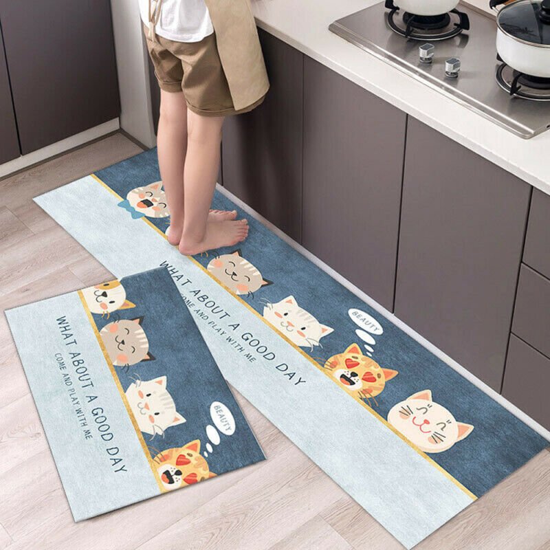 Kitchen Mat Non - Slip Waterproof Anti - Oil Home Door Floor Rug Carpet Easy Clean - Direct On Sale