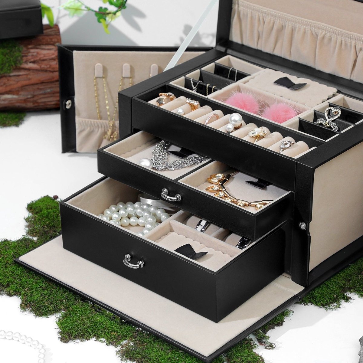 Lockable Jewelry Box 3 - Tier Display Case - Direct On Sale