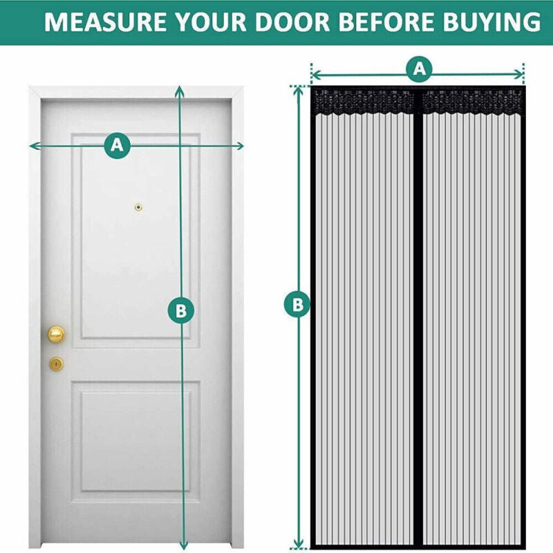 Magnetic Door Mesh Black Fly Screen Magic Mosquito Bug Curtain Hands Free - Direct On Sale