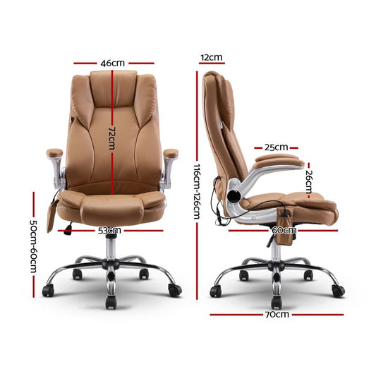 Massage Office Chair Gaming Chair Computer Desk Chair 8 Point Vibration Espresso - Direct On Sale