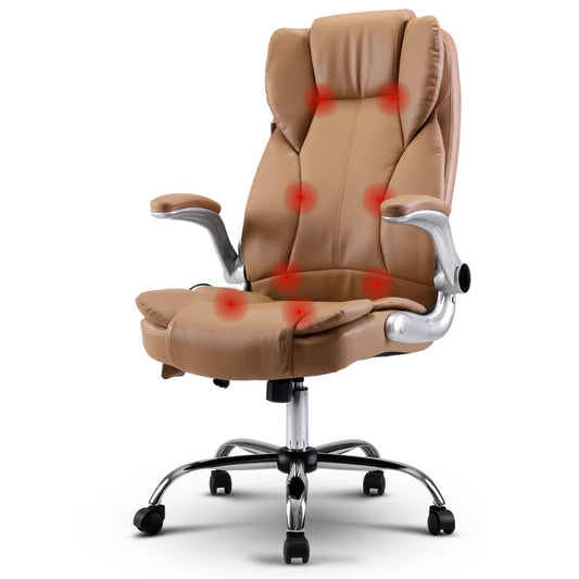 Massage Office Chair Gaming Chair Computer Desk Chair 8 Point Vibration Espresso - Direct On Sale