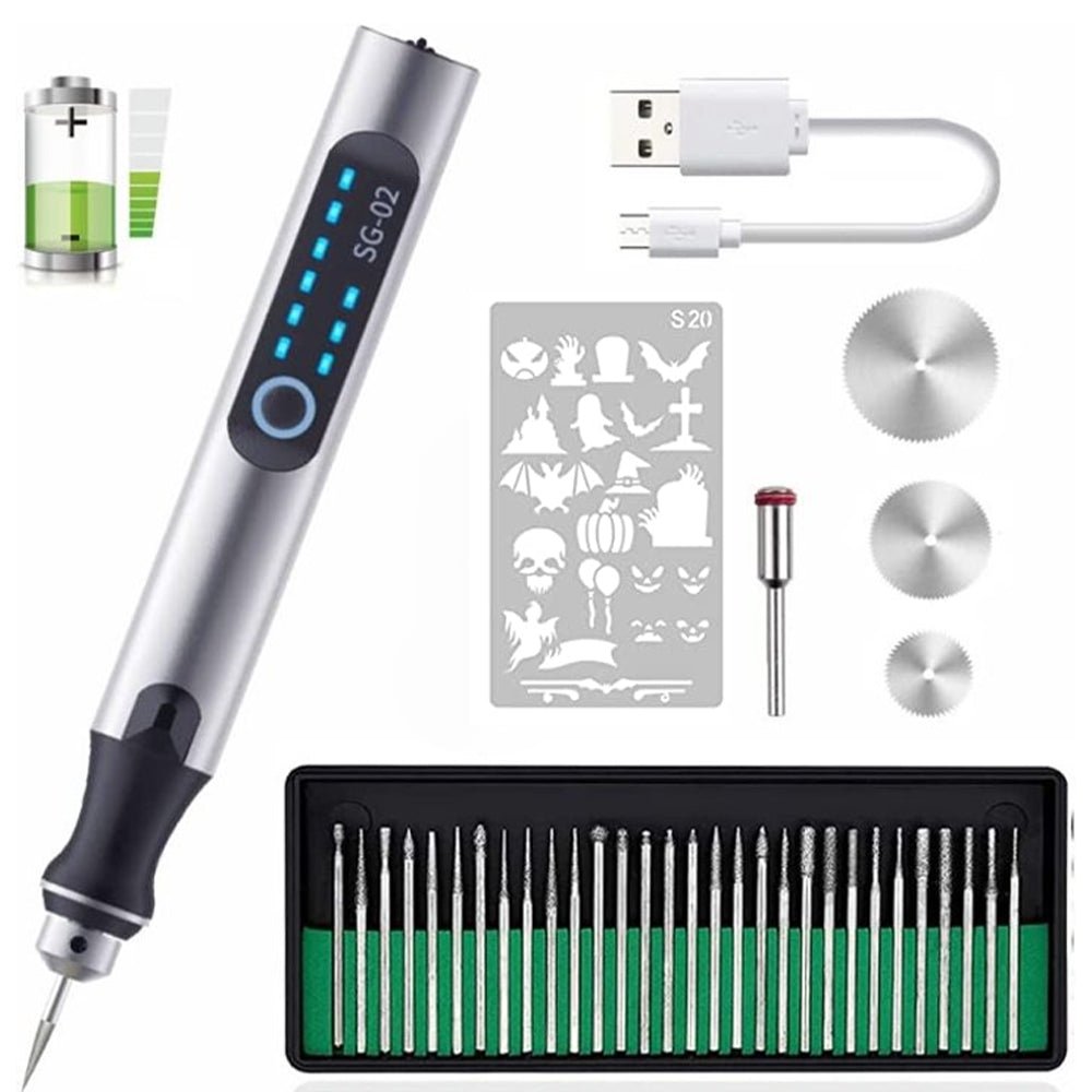 Mini Electric Professional Engraving Pen for Jewelry Glass Wood Stone Metal - USB Rechargeable - Direct On Sale
