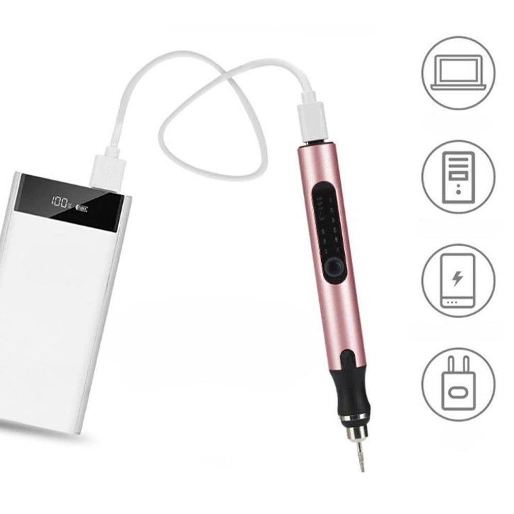 Mini Electric Professional Engraving Pen for Jewelry Glass Wood Stone Metal - USB Rechargeable - Direct On Sale