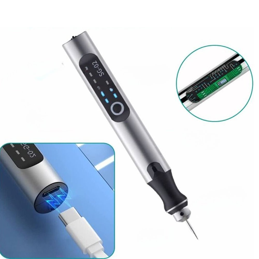 Mini Electric Professional Engraving Pen for Jewelry Glass Wood Stone Metal - USB Rechargeable - Direct On Sale
