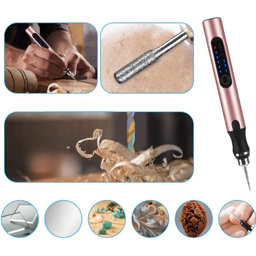 Mini Electric Professional Engraving Pen for Jewelry Glass Wood Stone Metal - USB Rechargeable - Direct On Sale