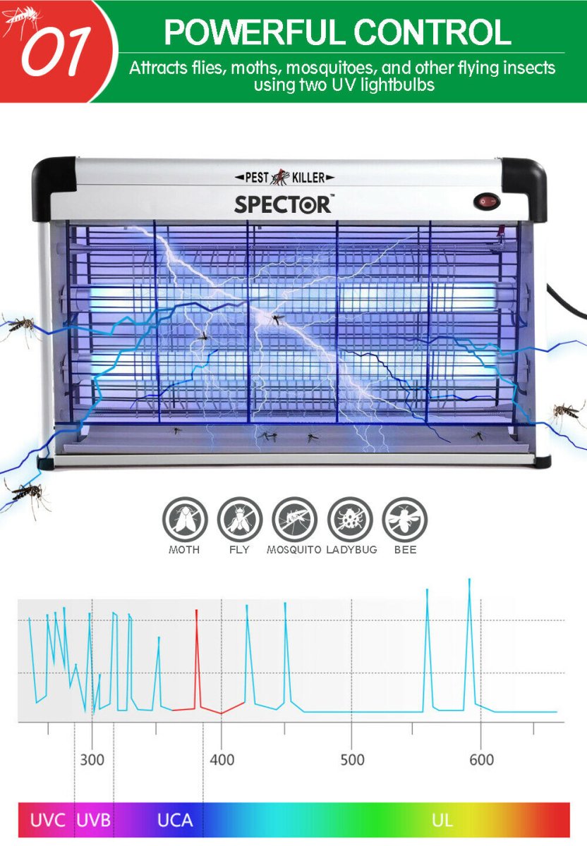 Mosquito Killer Pest Fly Bug Zapper Catcher Trap Electric UV - A Aluminium - Direct On Sale