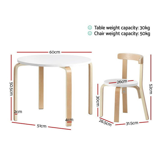 Nordic Kids Table Chair Set 3PC Desk Activity Study Play Children Modern - Direct On Sale