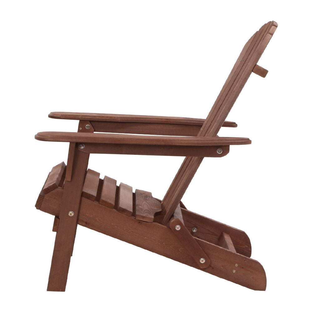Outdoor Furniture Beach Chair Wooden Adirondack Patio Lounge Garden - Direct On Sale