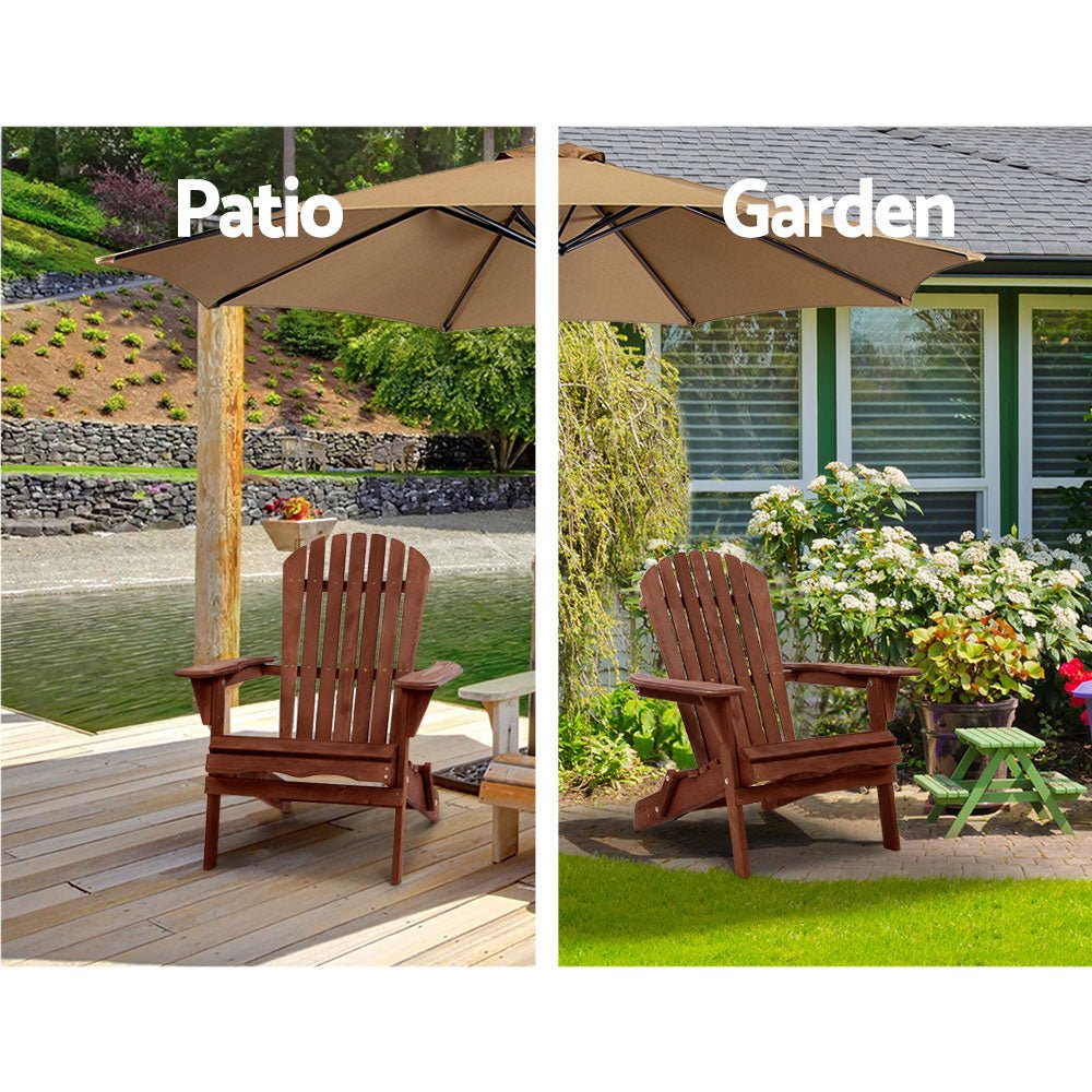 Outdoor Furniture Beach Chair Wooden Adirondack Patio Lounge Garden - Direct On Sale
