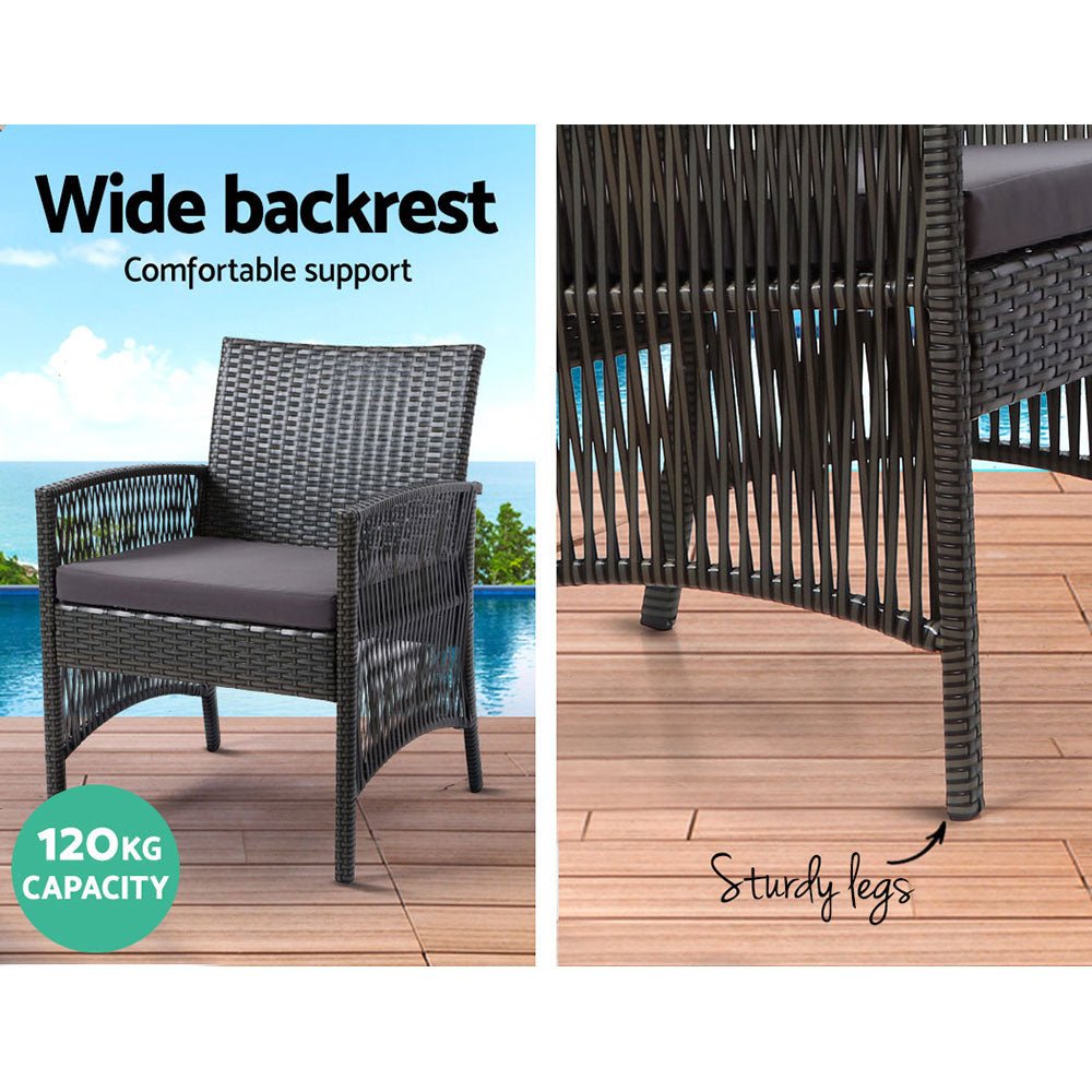 Outdoor Furniture Dining Set Outdoor Lounge Setting Rattan Patio Grey - Direct On Sale