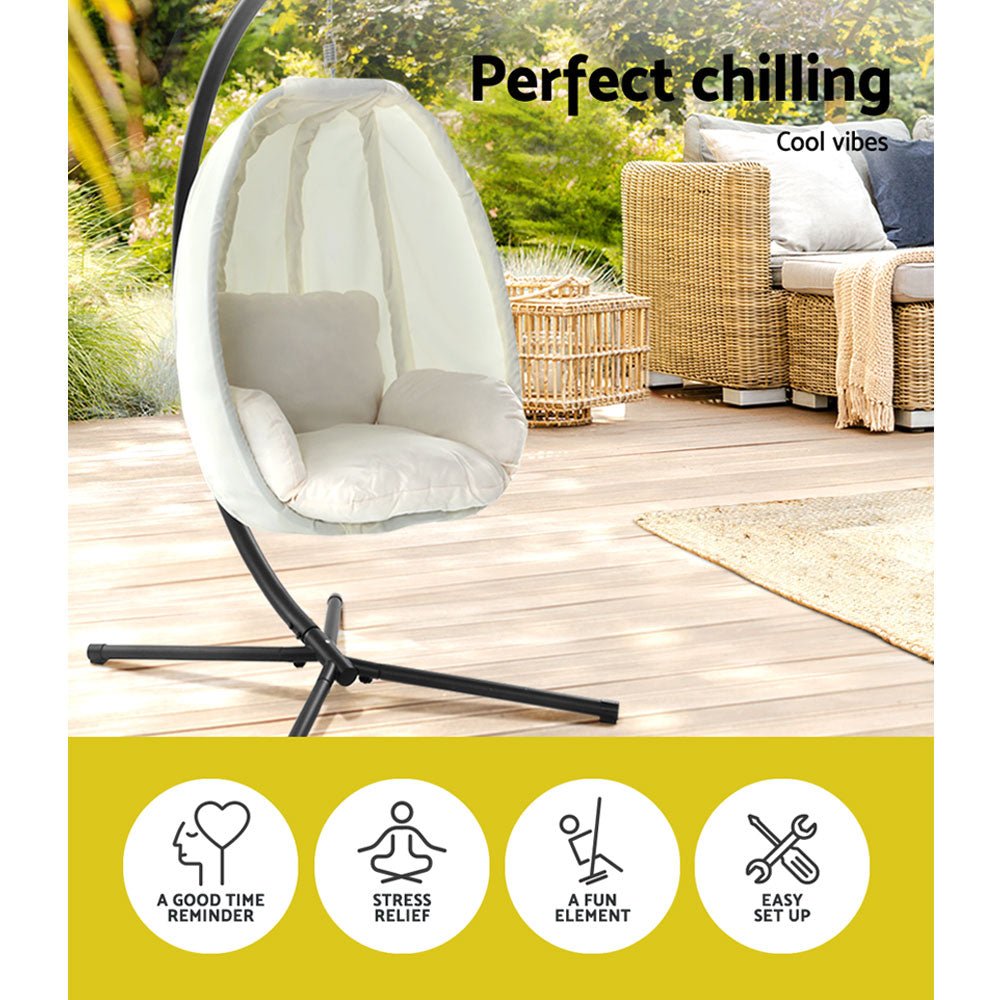 Outdoor Furniture Egg Hammock Porch Hanging Pod Swing Chair with Stand - Direct On Sale