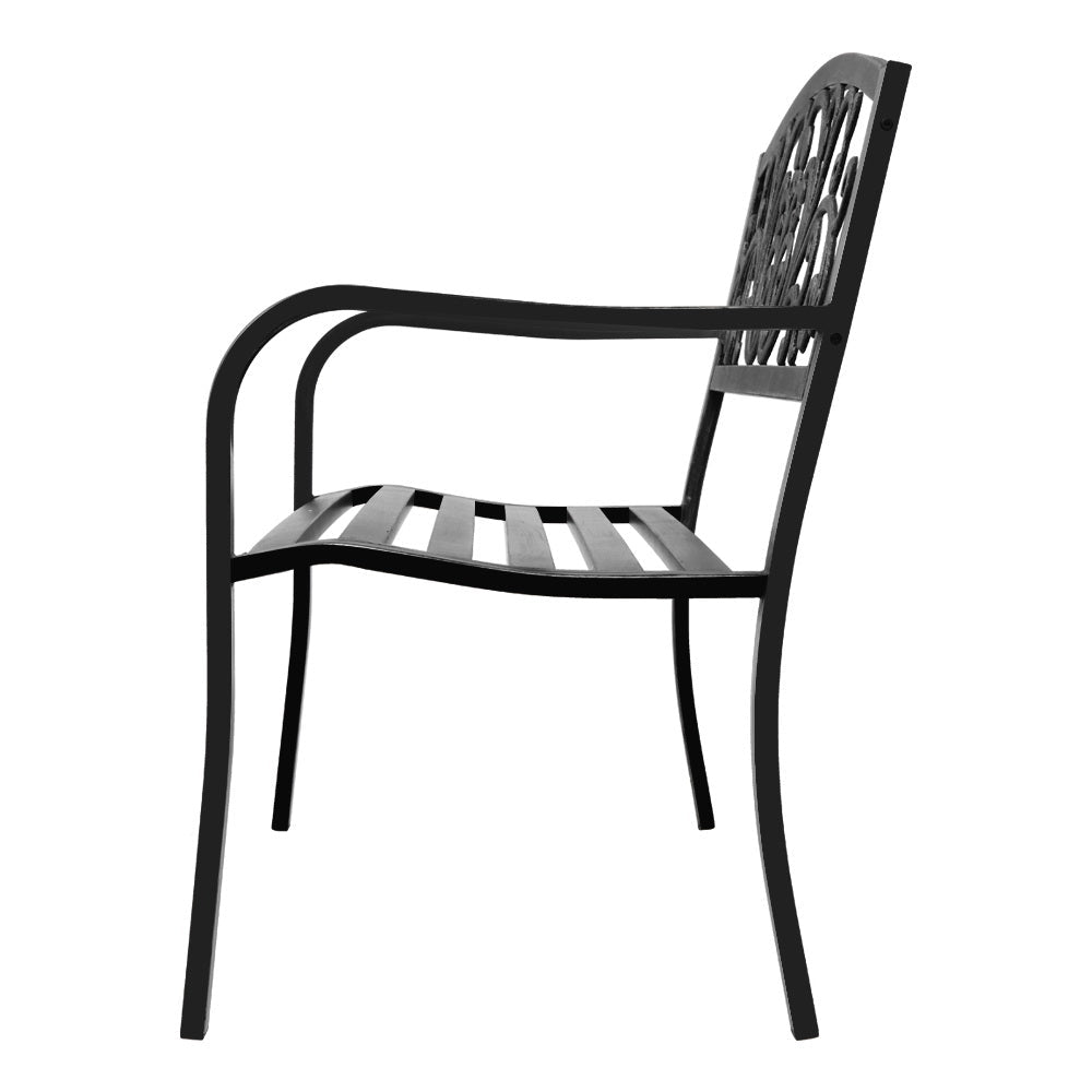 Outdoor Garden Bench - Vintage Outdoor Seating - Black - Direct On Sale