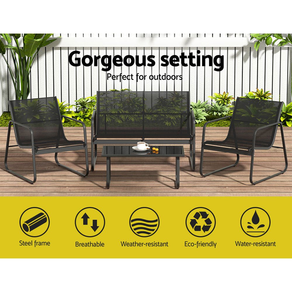 Outdoor Lounge Setting Garden Patio Furniture Textilene Sofa Table Chair - Direct On Sale