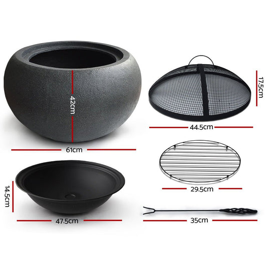 Outdoor Portable Fire Pit Bowl Wood Burning Patio Oven Heater Fireplace - Direct On Sale