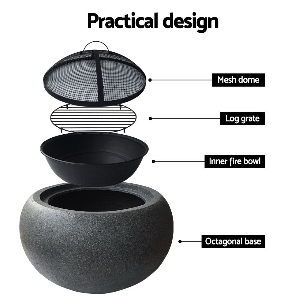 Outdoor Portable Fire Pit Bowl Wood Burning Patio Oven Heater Fireplace - Direct On Sale