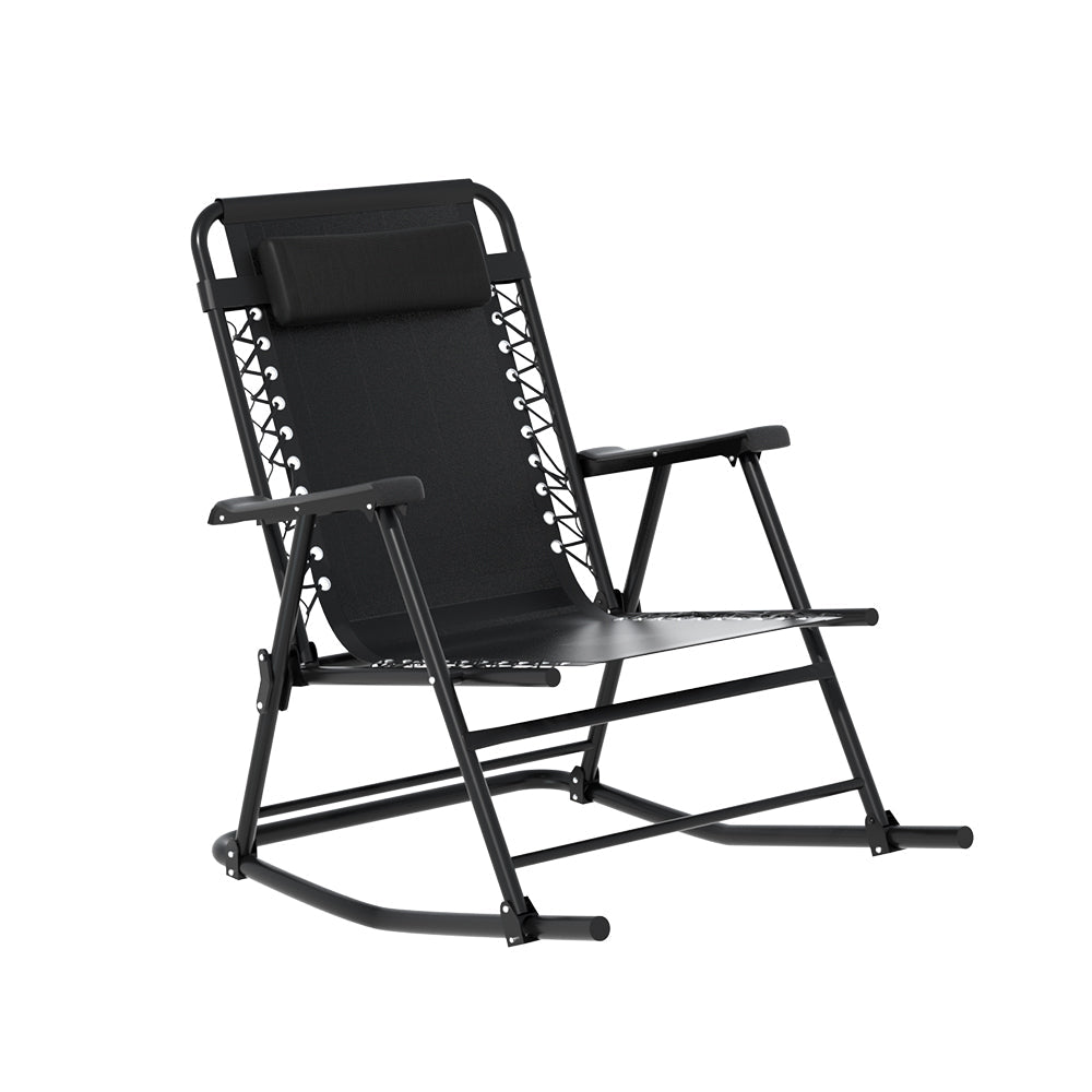 Outdoor Rocking Chair Folding Reclining Recliner Patio Furniture Garden - Direct On Sale