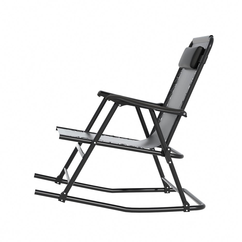 Outdoor Rocking Chair Folding Reclining Recliner Patio Furniture Garden - Direct On Sale