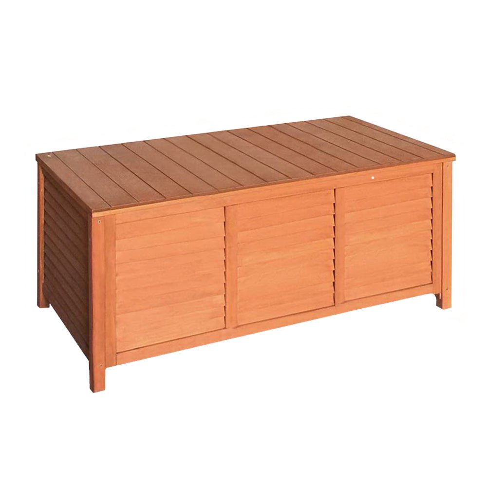 Outdoor Storage Bench Box 210L Wooden Patio Furniture Garden Chair Seat - Direct On Sale