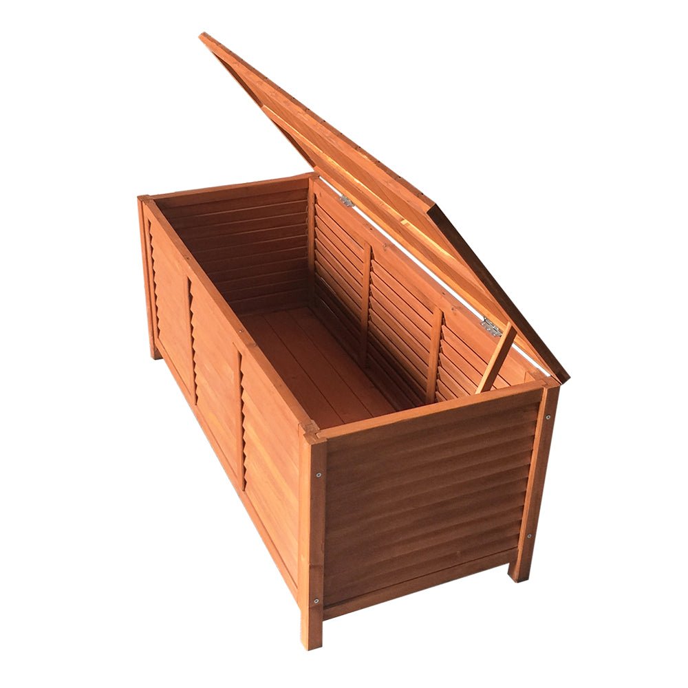 Outdoor Storage Bench Box 210L Wooden Patio Furniture Garden Chair Seat - Direct On Sale