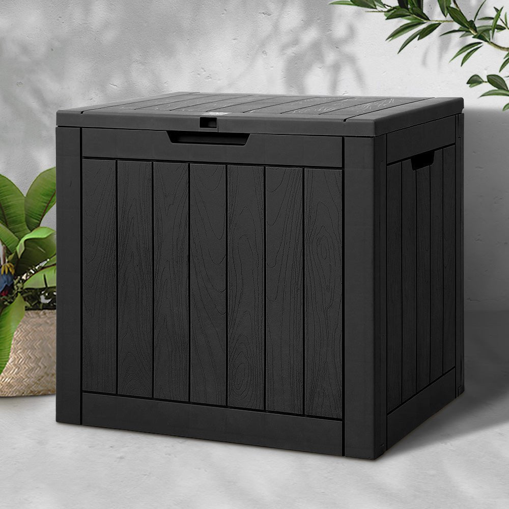 Outdoor Storage Box 118L Container Lockable Indoor Garden Toy Tool Shed Black - Direct On Sale