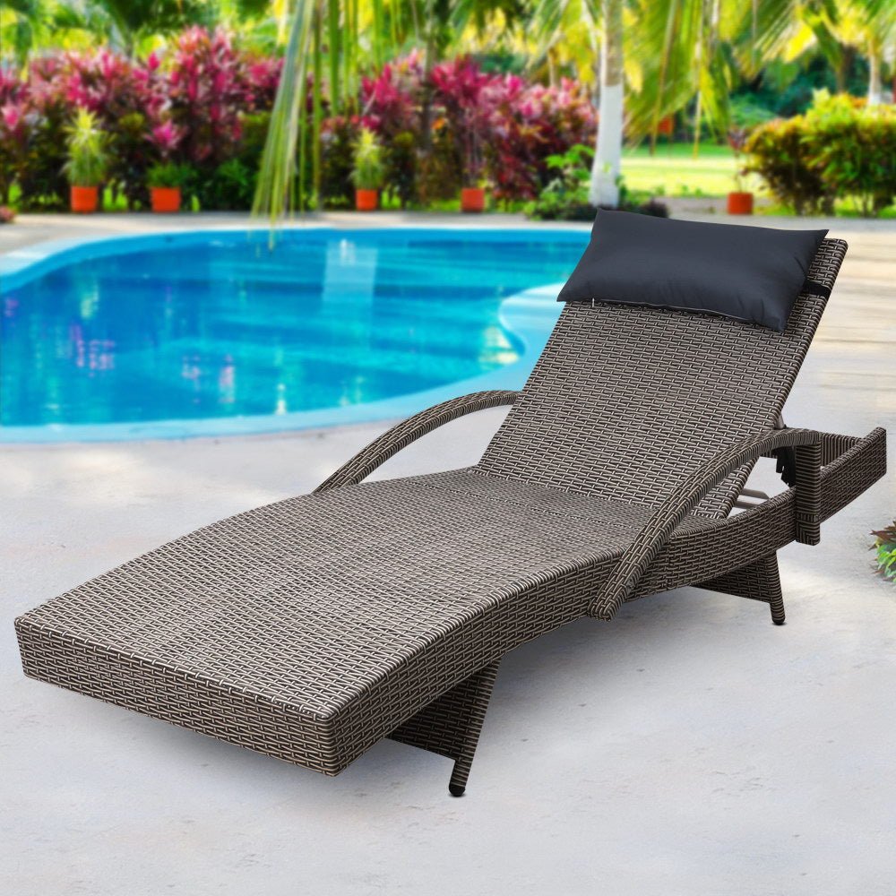 Outdoor Sun Lounge Furniture Day Bed Wicker Pillow Sofa Set - Direct On Sale