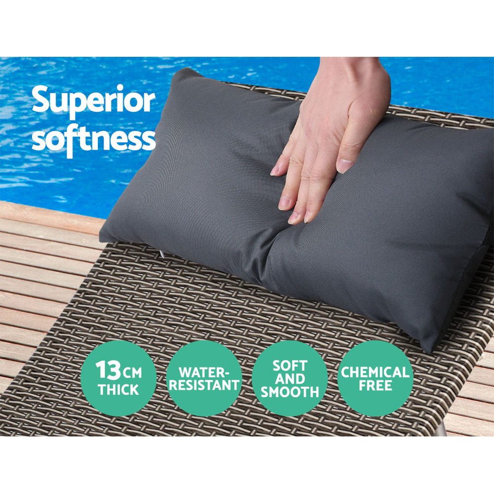 Outdoor Sun Lounge Furniture Day Bed Wicker Pillow Sofa Set - Direct On Sale