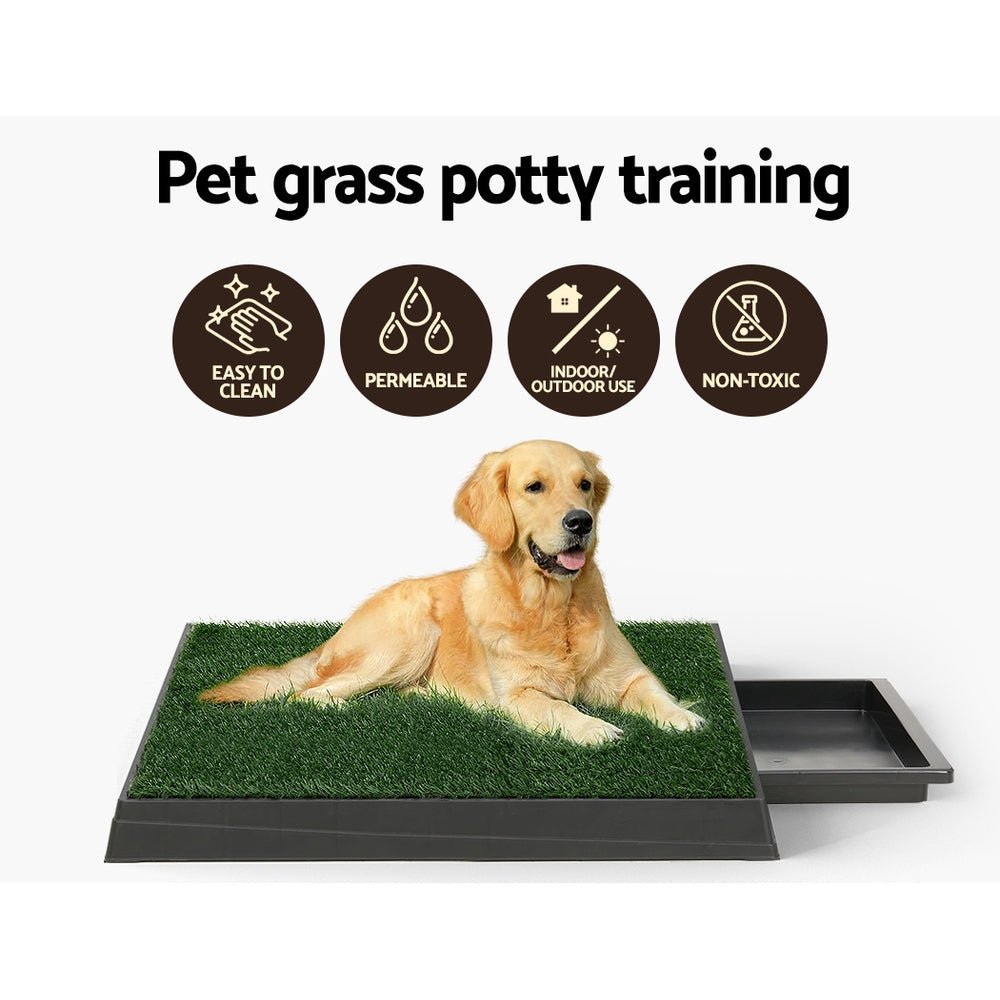 Pet Training Pad Dog Potty Toilet Large Loo Portable With Tray Grass Mat - Direct On Sale