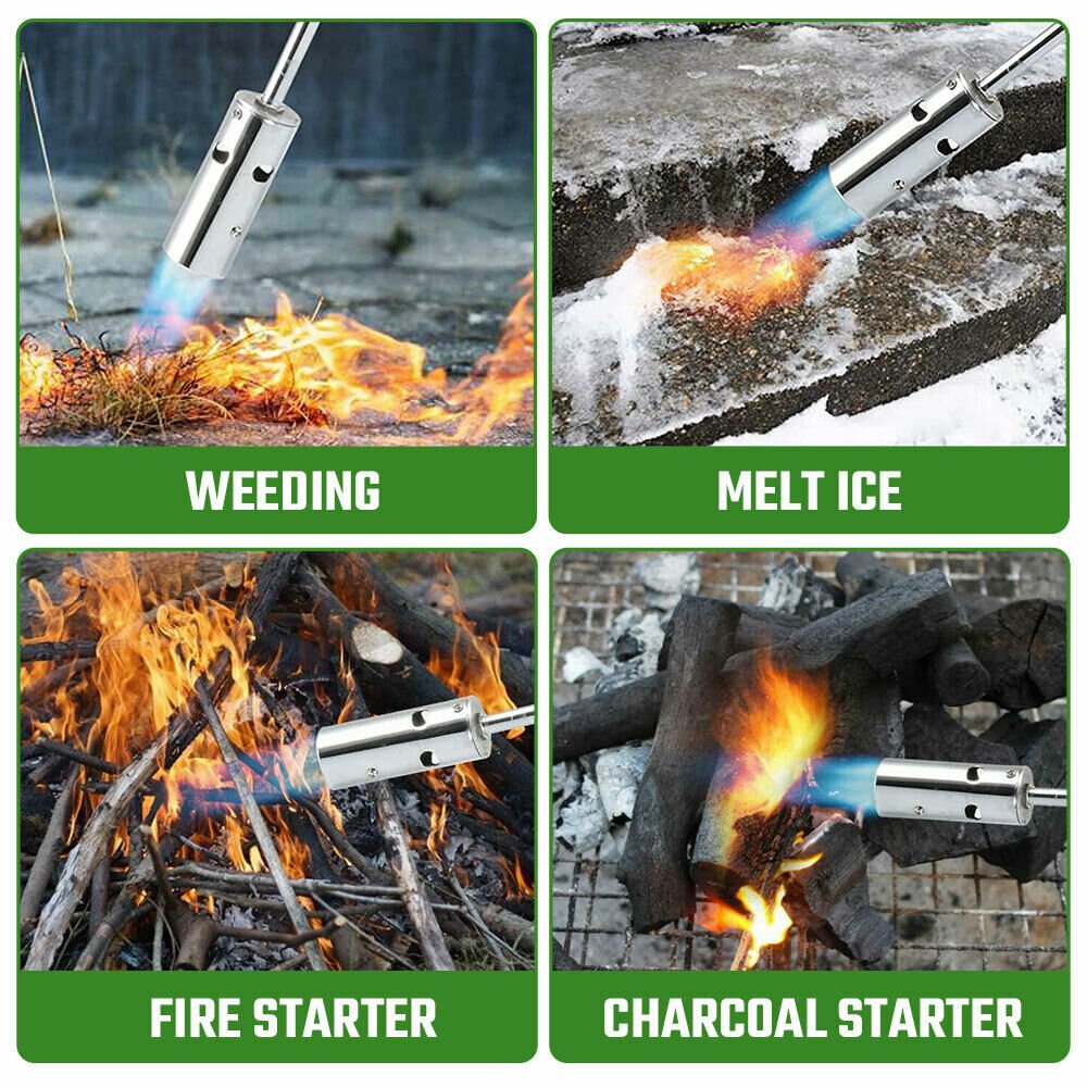 Portable Propane Weed Burner Torch with Piezo Ignition – Adjustable Flame Control for Efficient Weed Removal - Direct On Sale