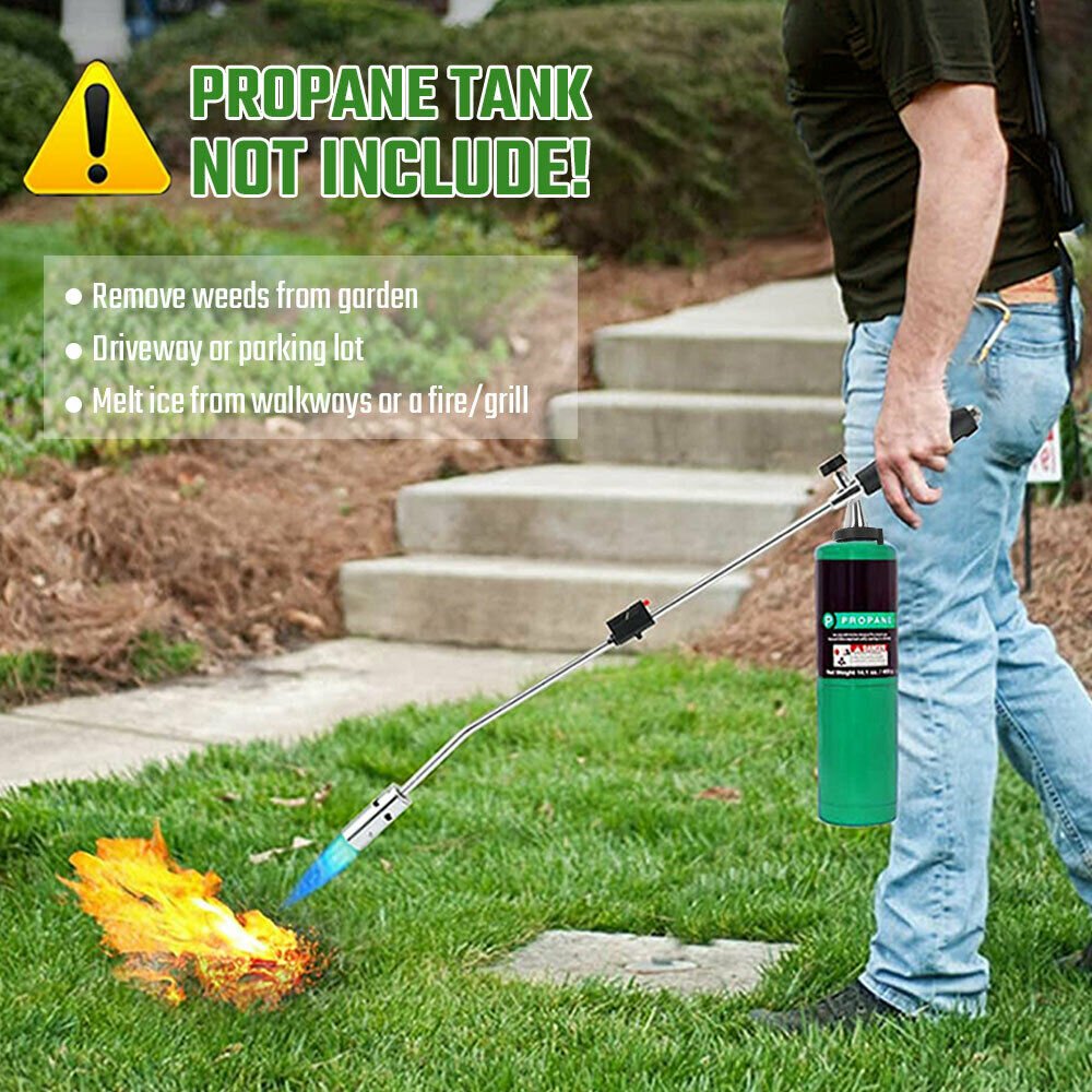 Portable Propane Weed Burner Torch with Piezo Ignition – Adjustable Flame Control for Efficient Weed Removal - Direct On Sale