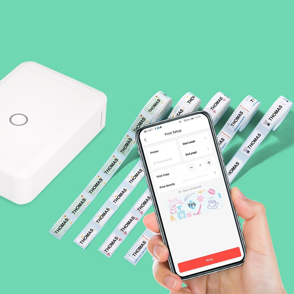 Portable Wireless Label Maker Machine App Support - USB Rechargeable - Direct On Sale
