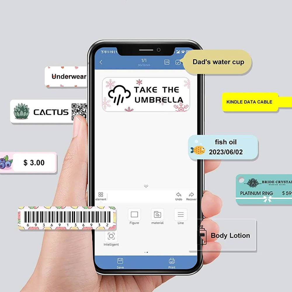 Portable Wireless Label Maker Machine App Support - USB Rechargeable - Direct On Sale