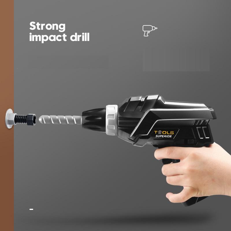 Power Tool Bench Construction Set with Tools and Electric Drill - Direct On Sale