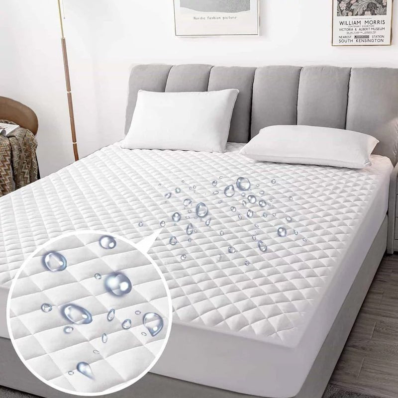 Quilted Cotton Waterproof Mattress Protector With Bed Cover - Direct On Sale