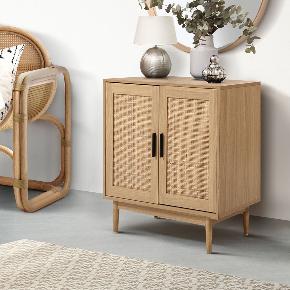 Rattan Buffet Sideboard Cabinet Kitchen Cupboard Storage - Direct On Sale